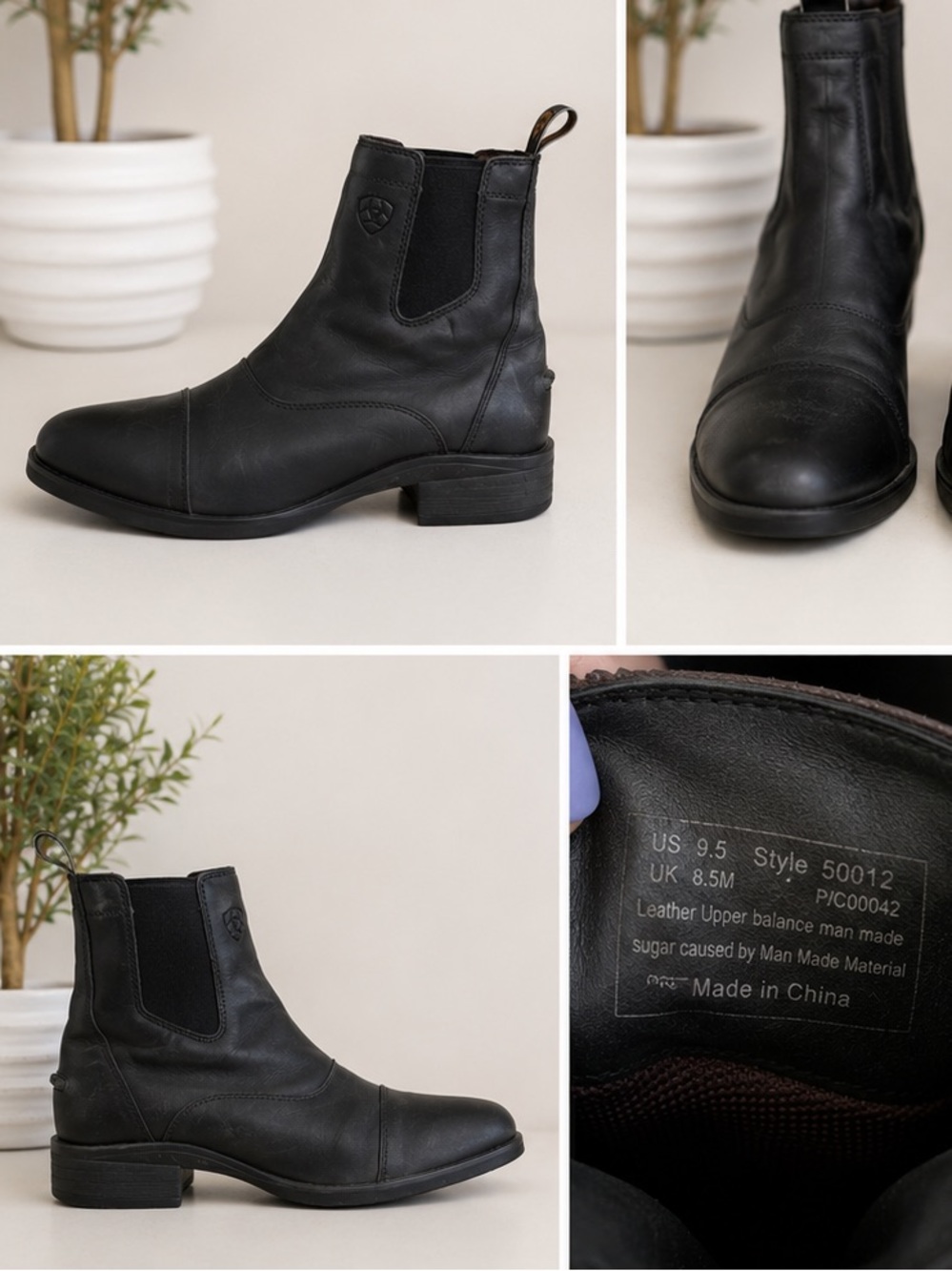 Ariat Black Leather Chelsea Ankle Boots | Women’s 9.5 | Classic Equestrian Style - Picture 2 of 3
